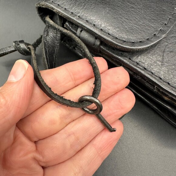 Patricia Nash Black Leather Crossbody Shoulder Bag Purse Removable Strap Clutch - Picture 6 of 14